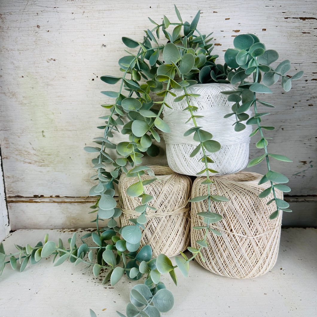 Thread Spools with Eucalyptus