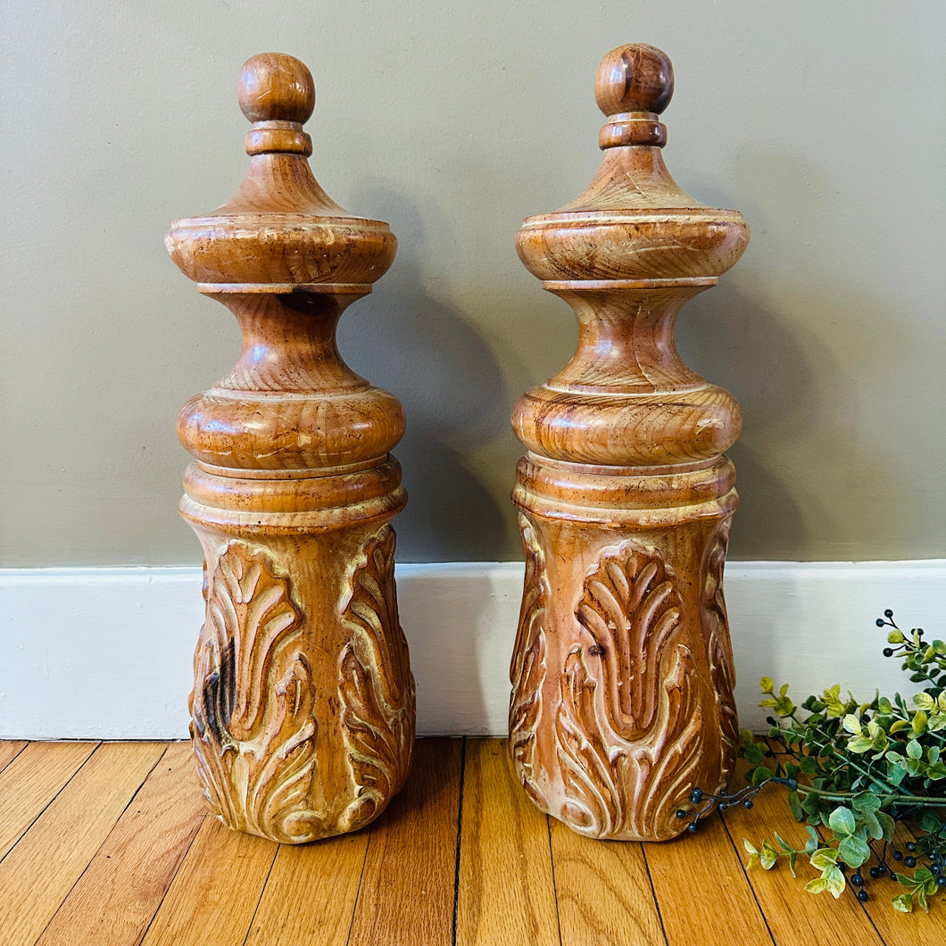 Stunning Solid Wood Finial- read description