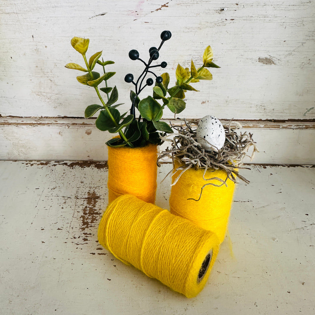 Cheery Yellow Spools with Nest