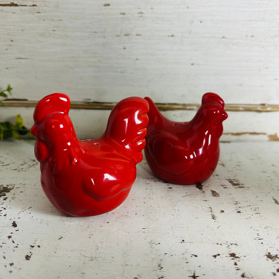 Red Rooster and Hen Salt and Pepper