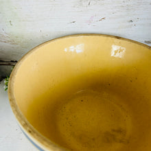 Load image into Gallery viewer, Old Ribbed Yelloware 9 1/2&quot; Mixing Bowl with Blue and White Bands
