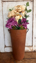 Load image into Gallery viewer, Heavy Rusty Planter with floral
