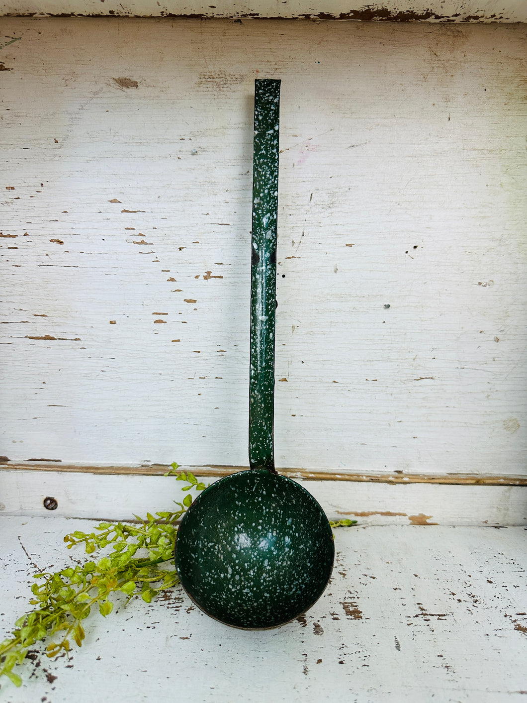 Speckled Green Enamel Ladle