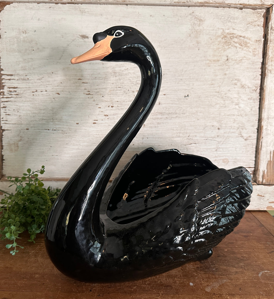 HUGE Black Swan Planter