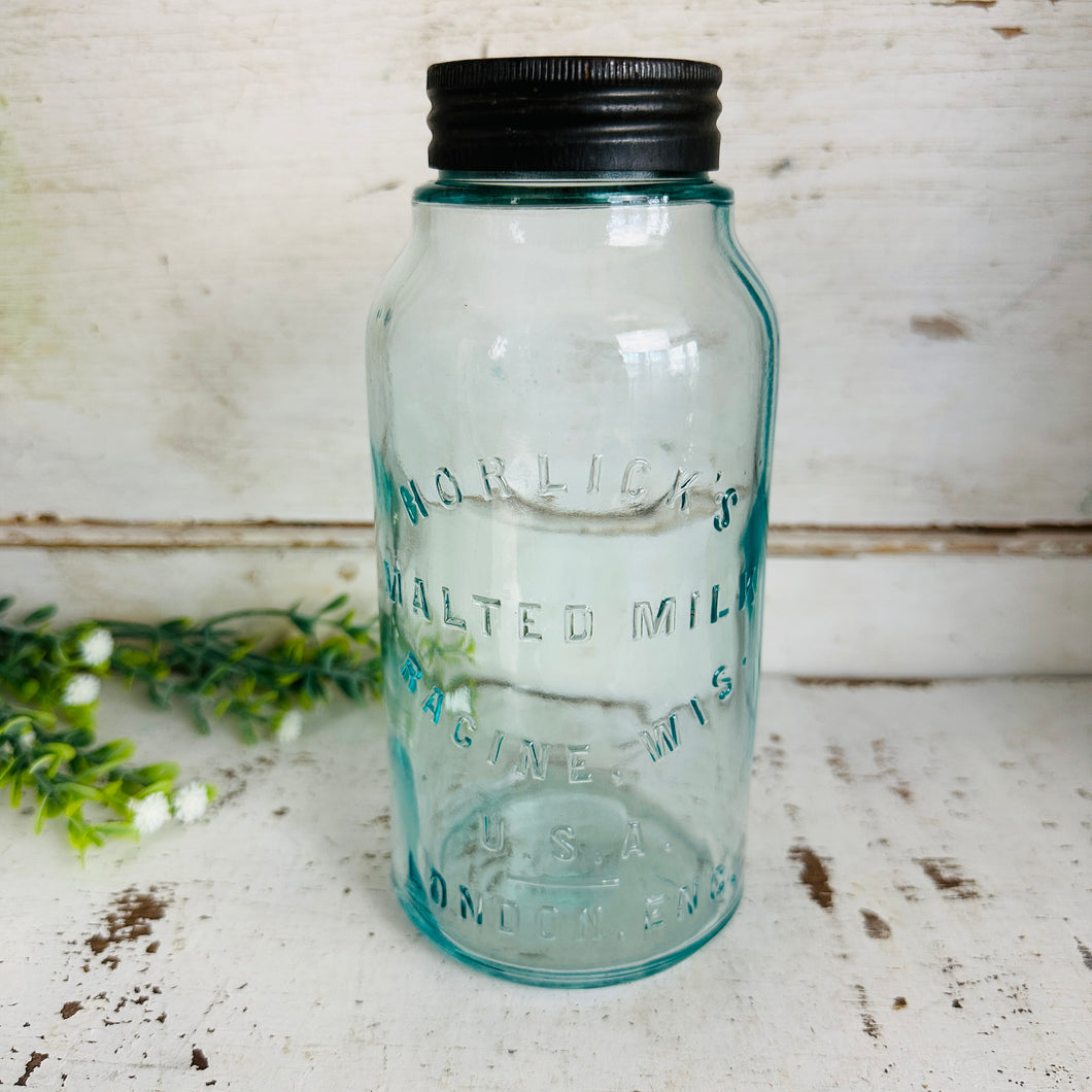 Rare Horlick’s Malted Milk Bottle and Lid