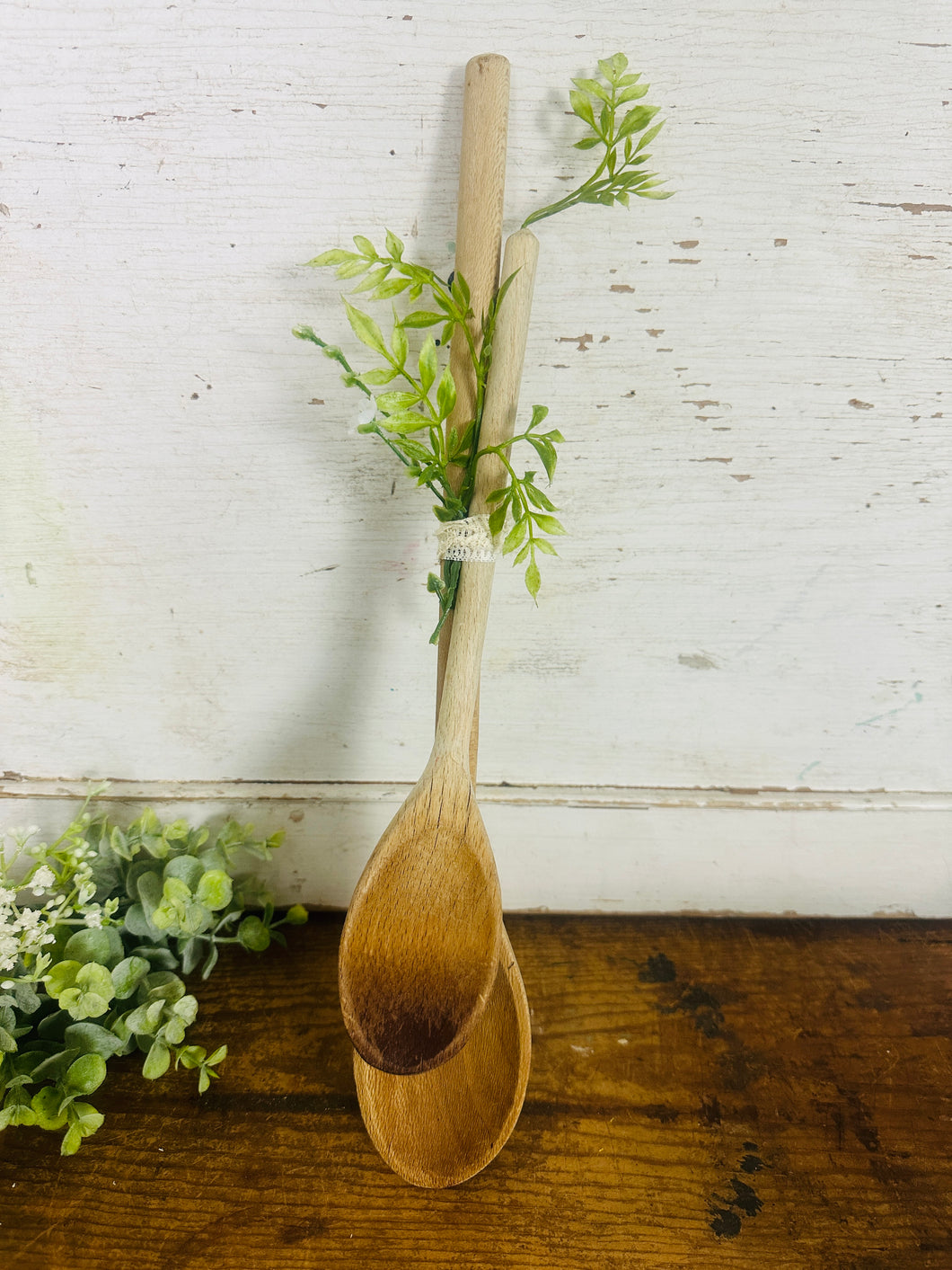 Tied Spoons with Greenery
