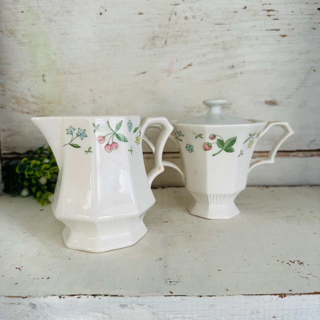 Spring Ironstone Sugar and Creamer