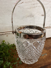 Load image into Gallery viewer, 1980s FB Rogers Silver-Tone Metal and Lead Crystal Ice Bucket
