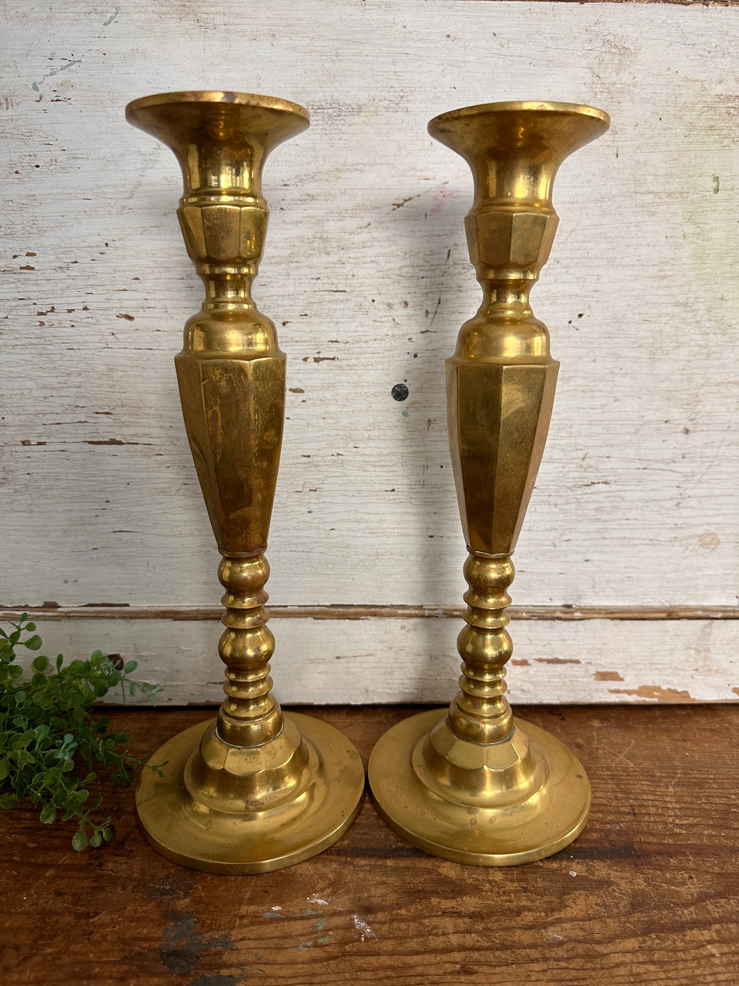 Vintage Brass Candlestick Pair