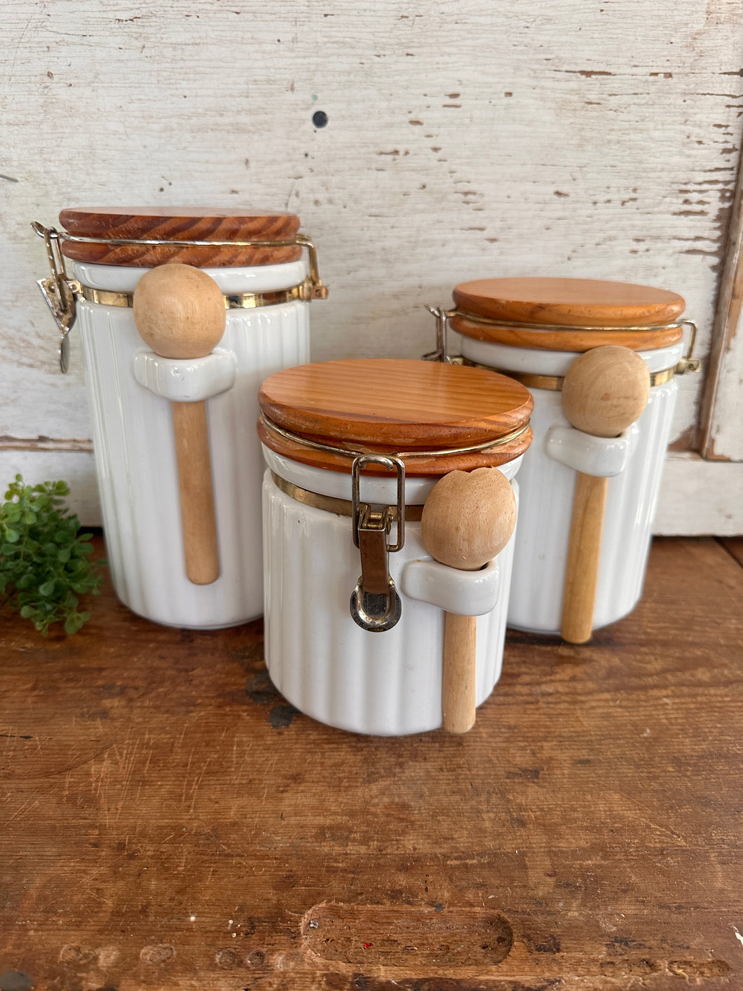Vintage Canisters with Spoons