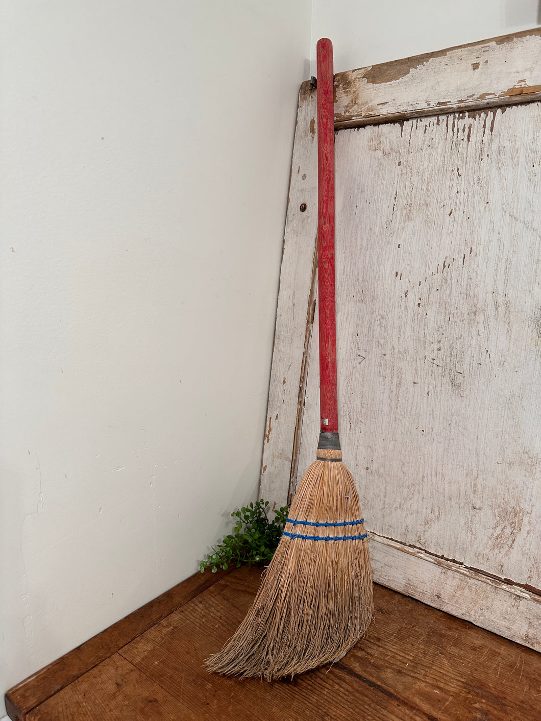 Vintage Red Broom