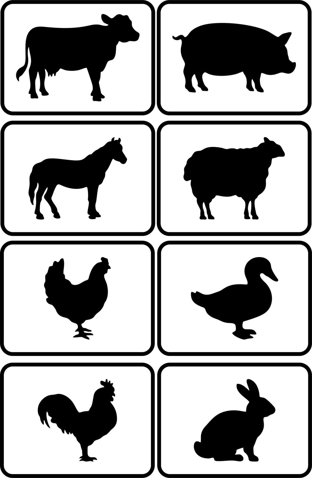 Farm Animal Stamps Set