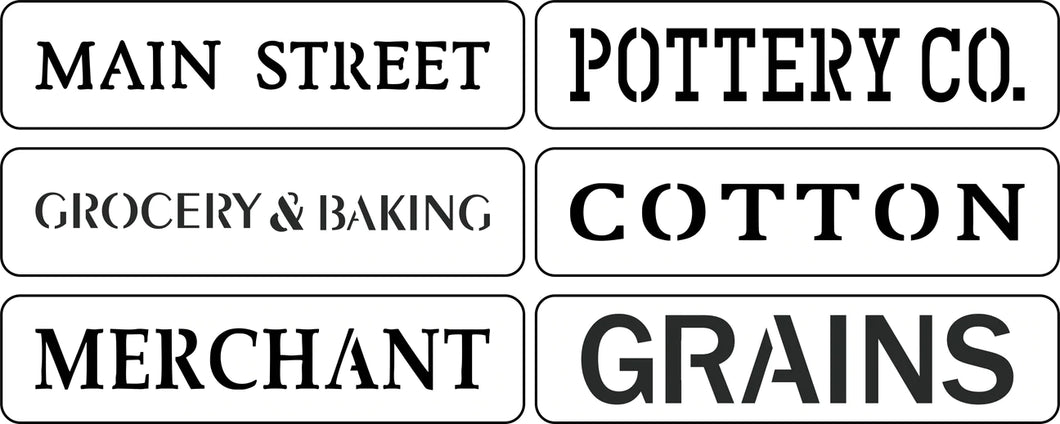 Main Street Word Pack Stencil